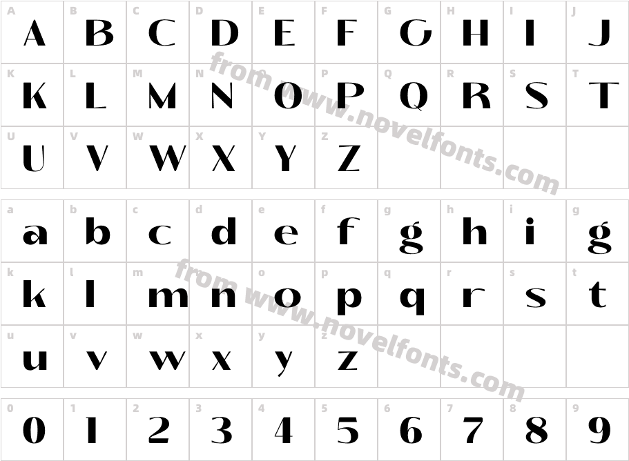 Black Forte Extra BoldCharacter Map