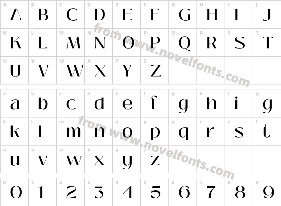 Black Mango MediumCharacter Map