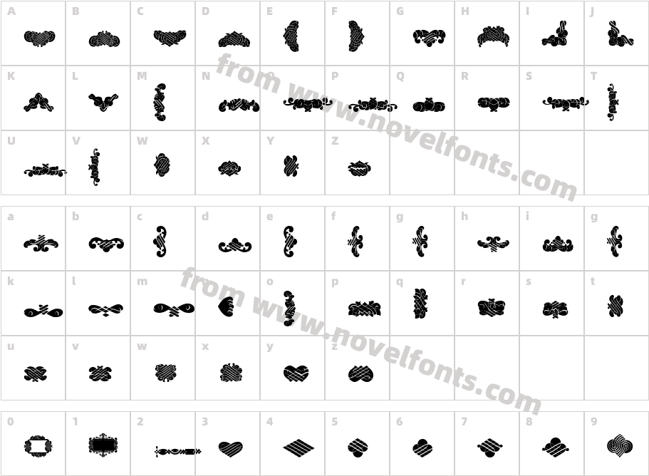 Black Ornaments FourCharacter Map