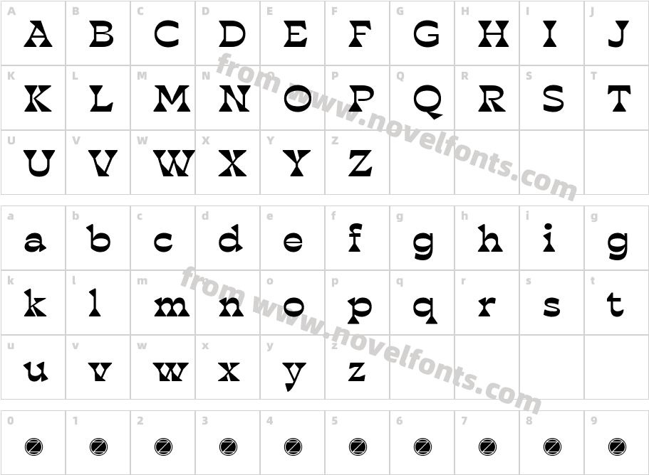 Blackest Text Trial BoldCharacter Map