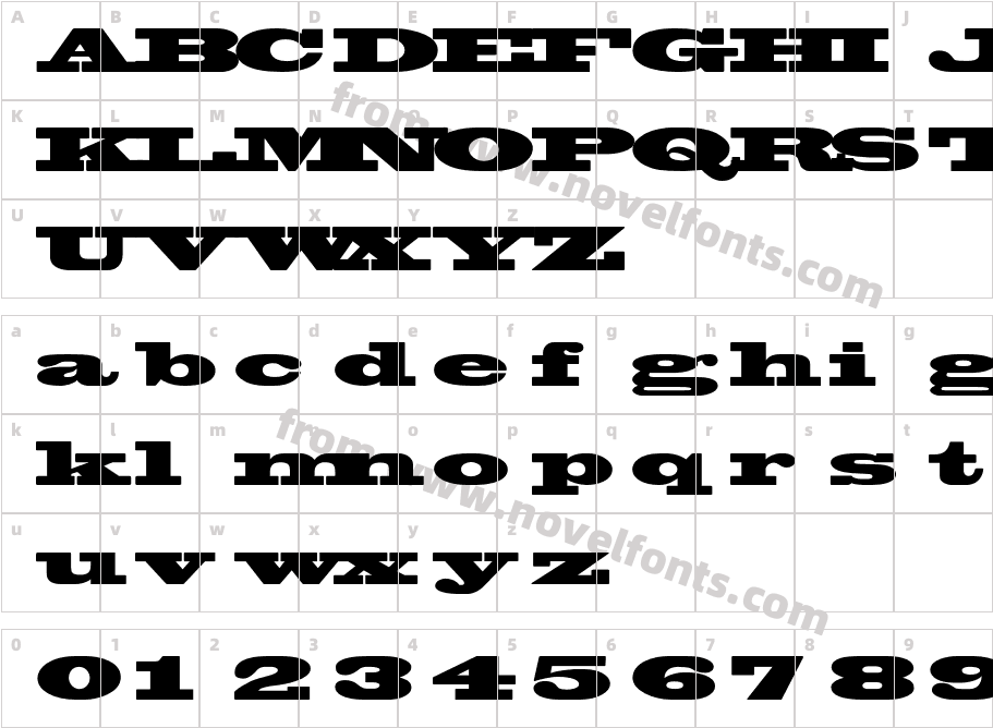 Blackoak StdCharacter Map