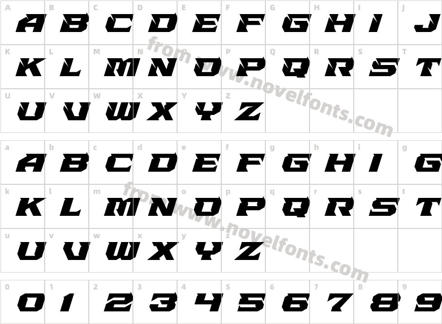 Blaze RegularCharacter Map