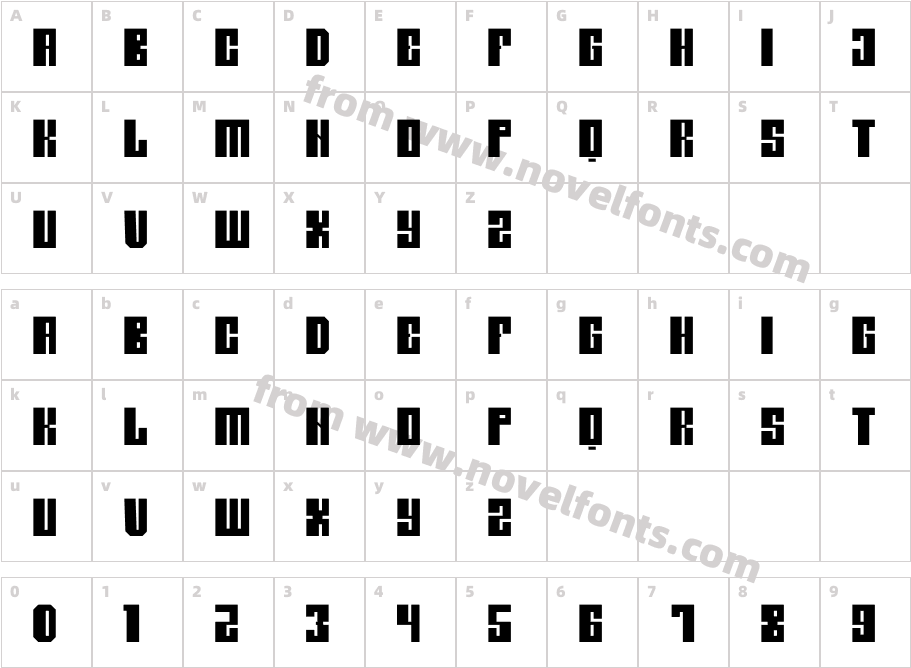 Block Qlock RegularCharacter Map