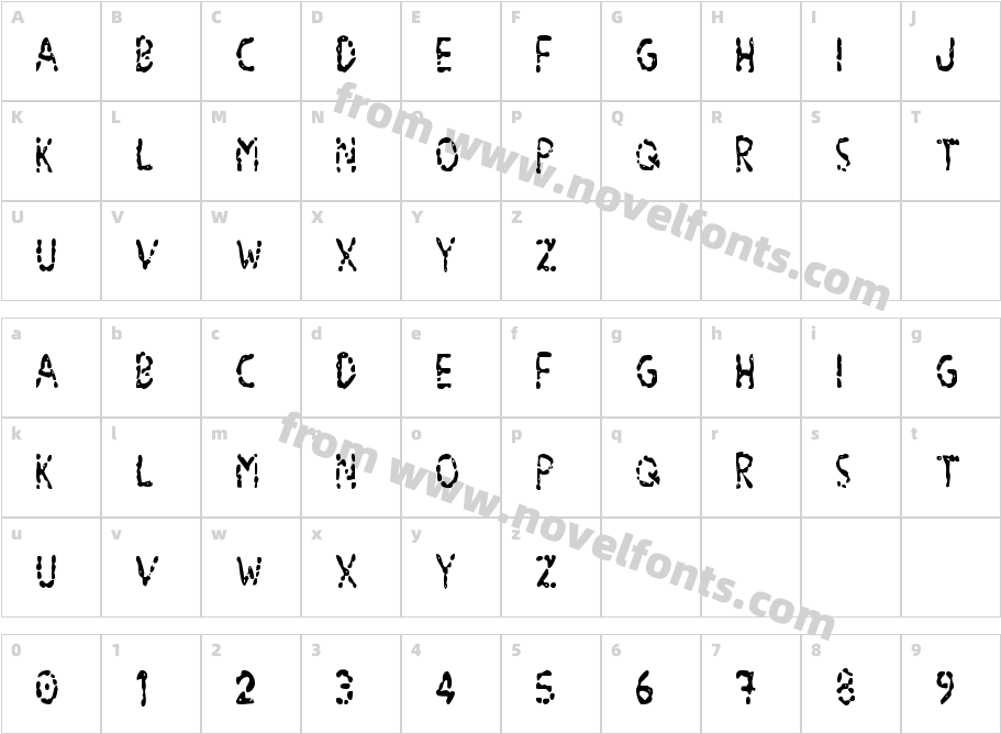 Blood Drenched CondensedCharacter Map
