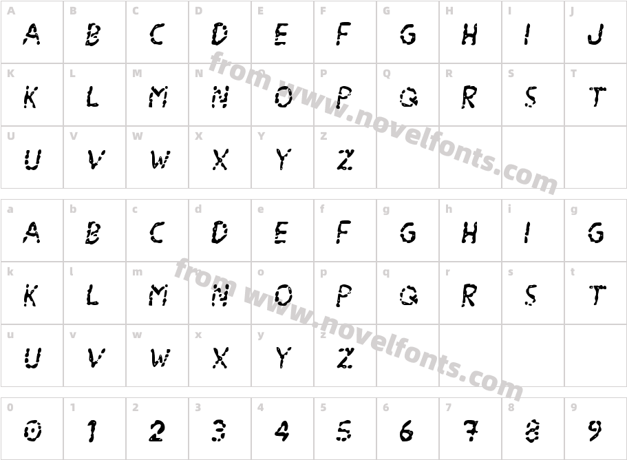 Blood Drenched Semi ItalicCharacter Map