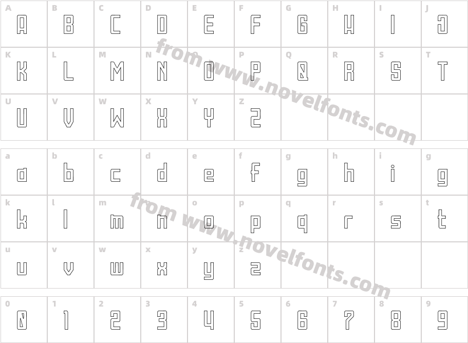 Blooms OutlineCharacter Map