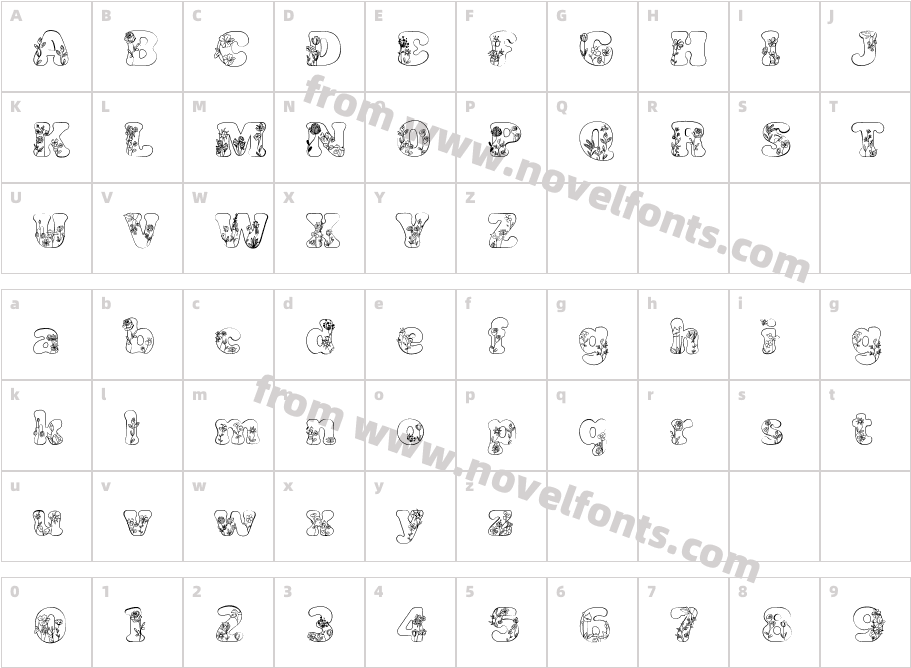 Blossom Type RegularCharacter Map
