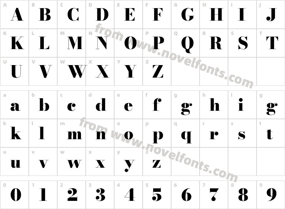 Bodoni Moda 18pt BlackCharacter Map