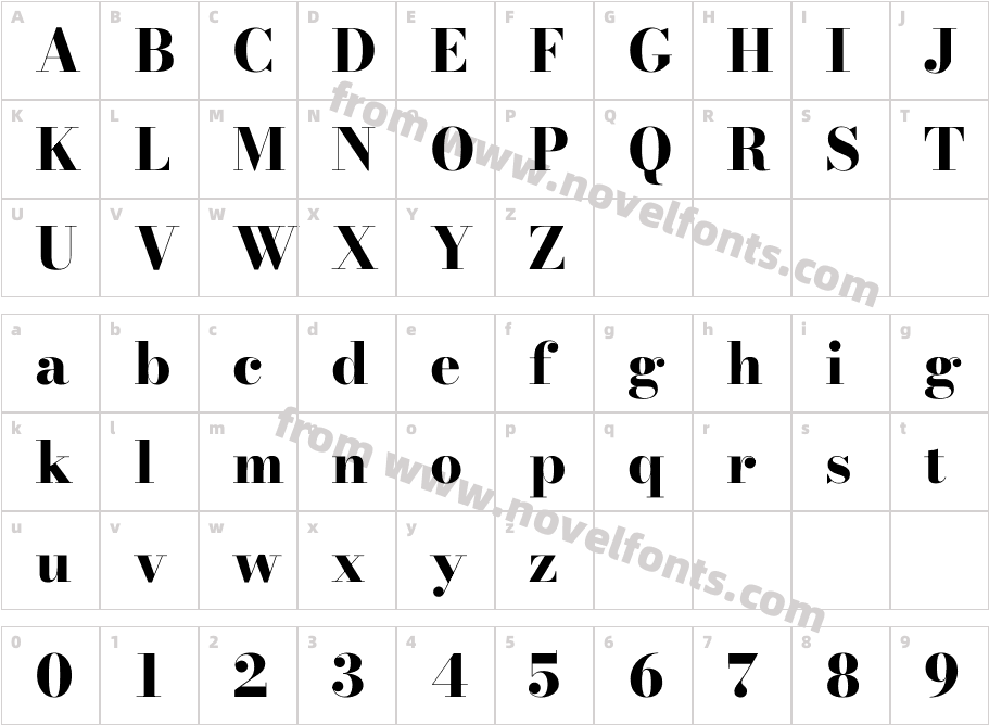 Bodoni Moda 18pt Extra BoldCharacter Map