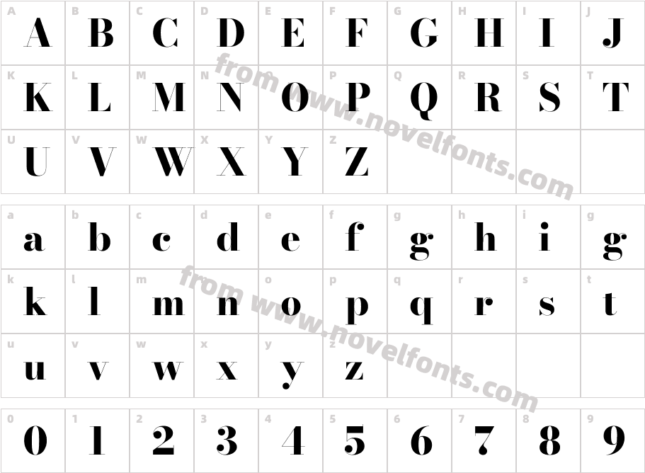 Bodoni Moda 28pt Extra BoldCharacter Map