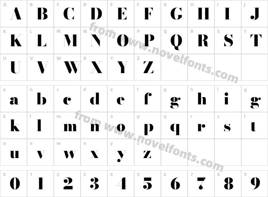 Bodoni Moda 48pt BlackCharacter Map