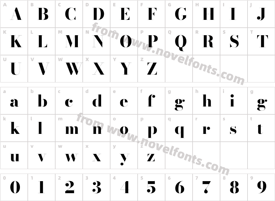 Bodoni Moda 48pt Extra BoldCharacter Map
