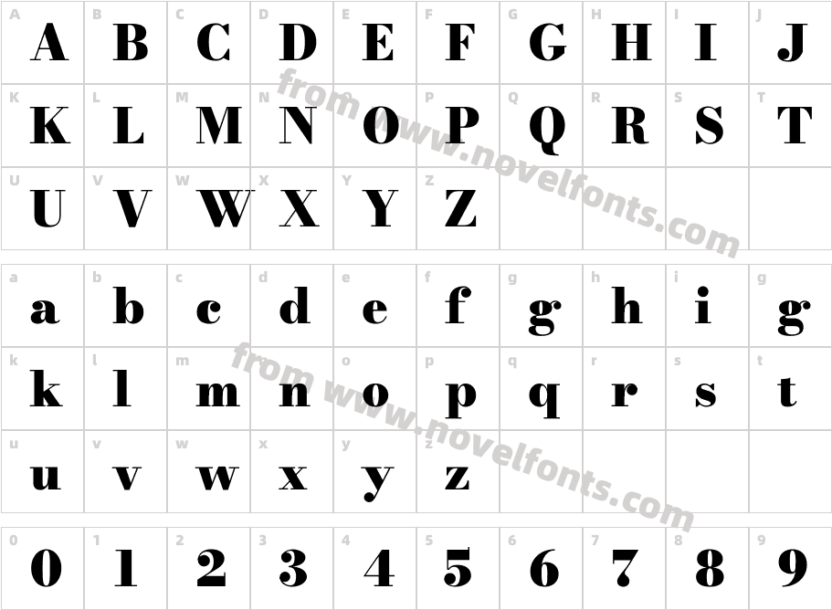 Bodoni Moda 9pt BlackCharacter Map