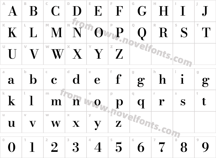 Bodoni Moda 9pt SemiboldCharacter Map