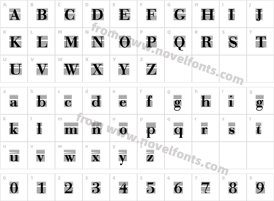 Bodonio Notebook RegularCharacter Map