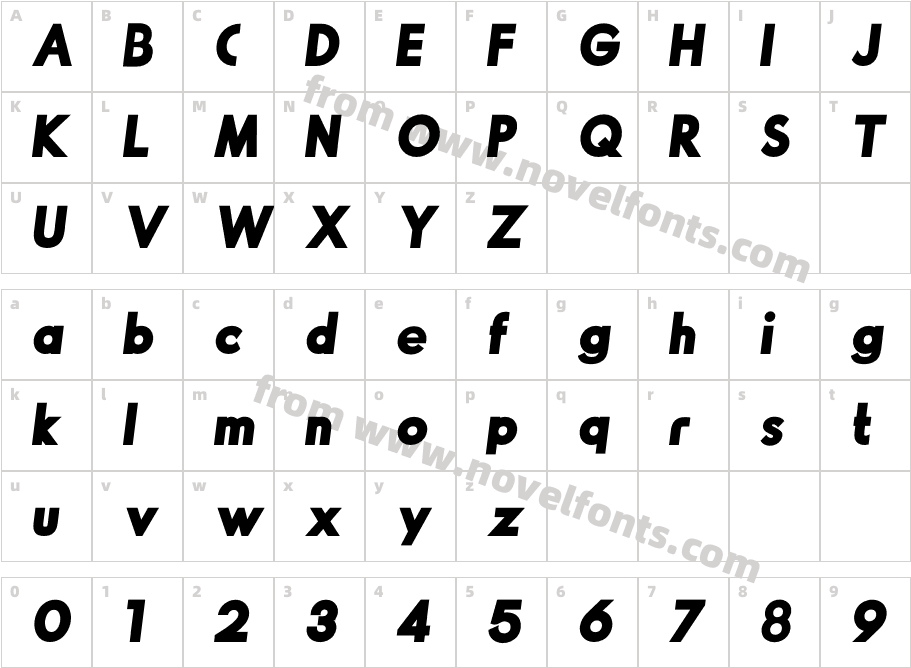 Boilover Black ItalicCharacter Map