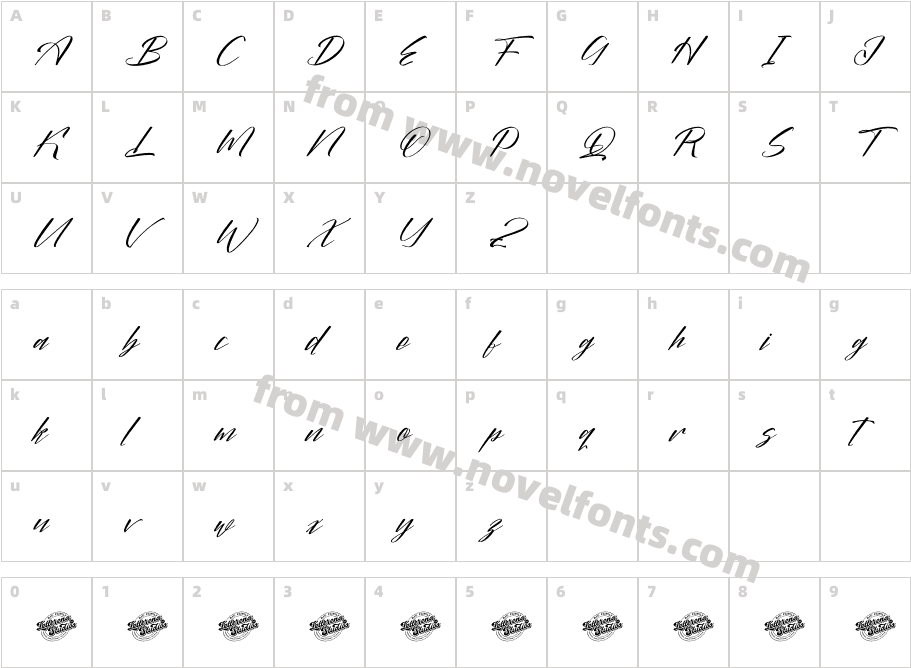 Bokeylan Qimghora DEMO VERSION ItalicCharacter Map