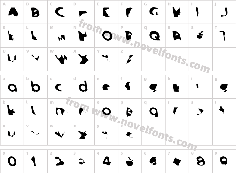 Ampere ReverseItalicCharacter Map