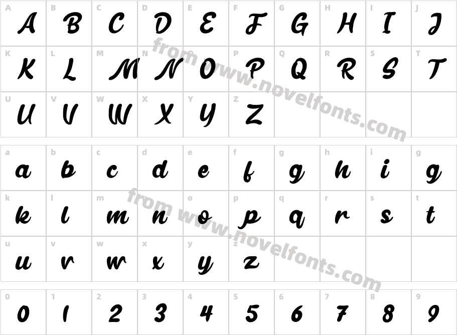 Bollando RegularCharacter Map