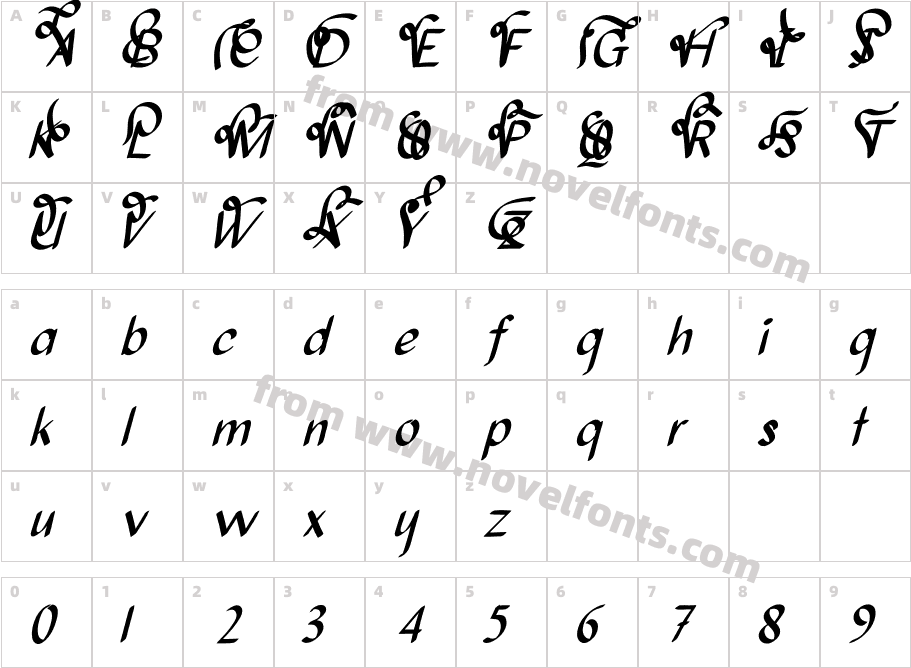 Bollanita RegularCharacter Map