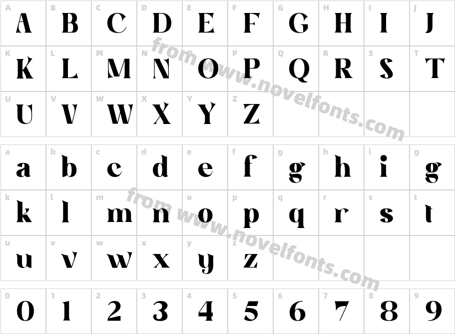 Bolle Roteid RegularCharacter Map