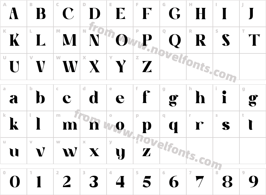 Bolle Roteid RegularCharacter Map