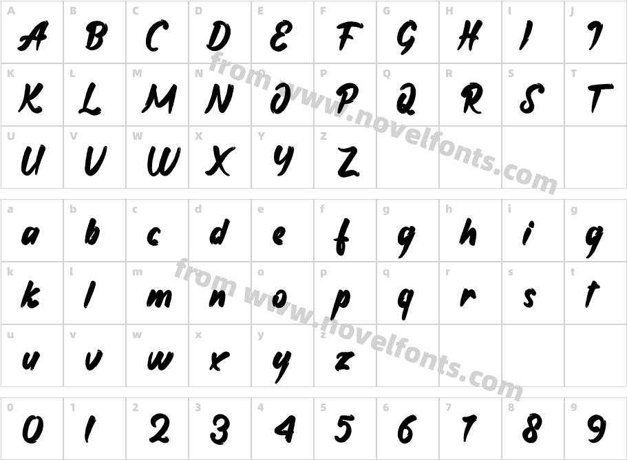 Bollias RegularCharacter Map