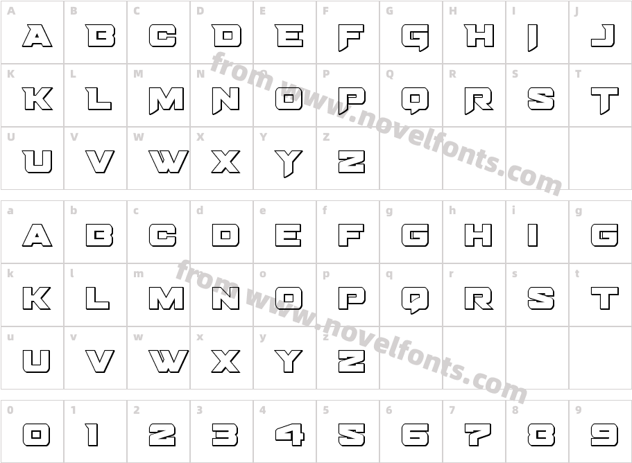 Bomber Escort OutlineCharacter Map