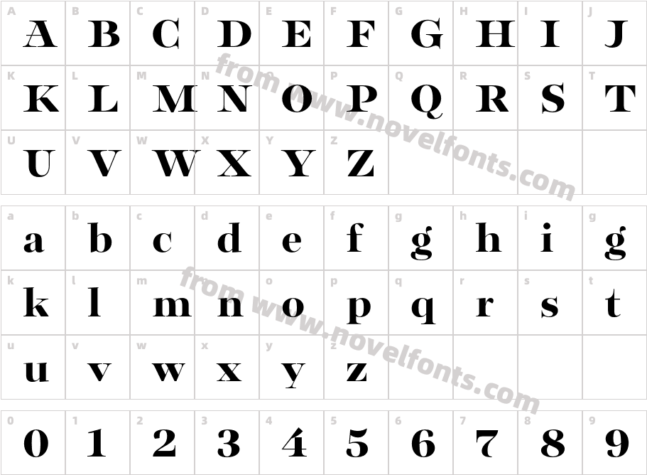 Bomboniere Test BoldCharacter Map