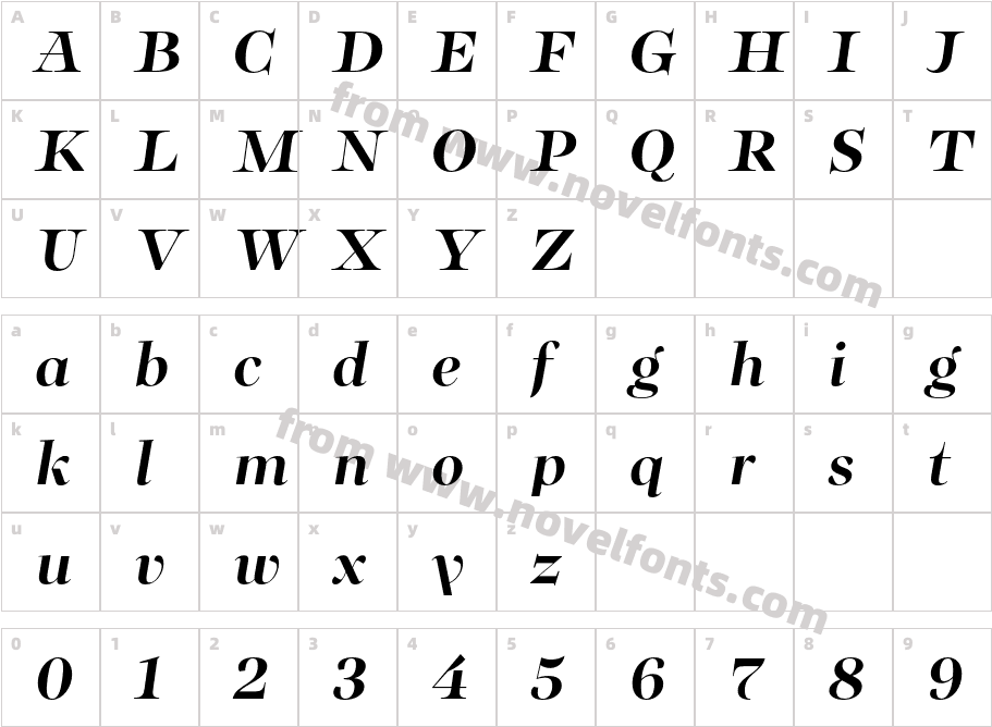 Bomboniere Test Semibold ItalicCharacter Map