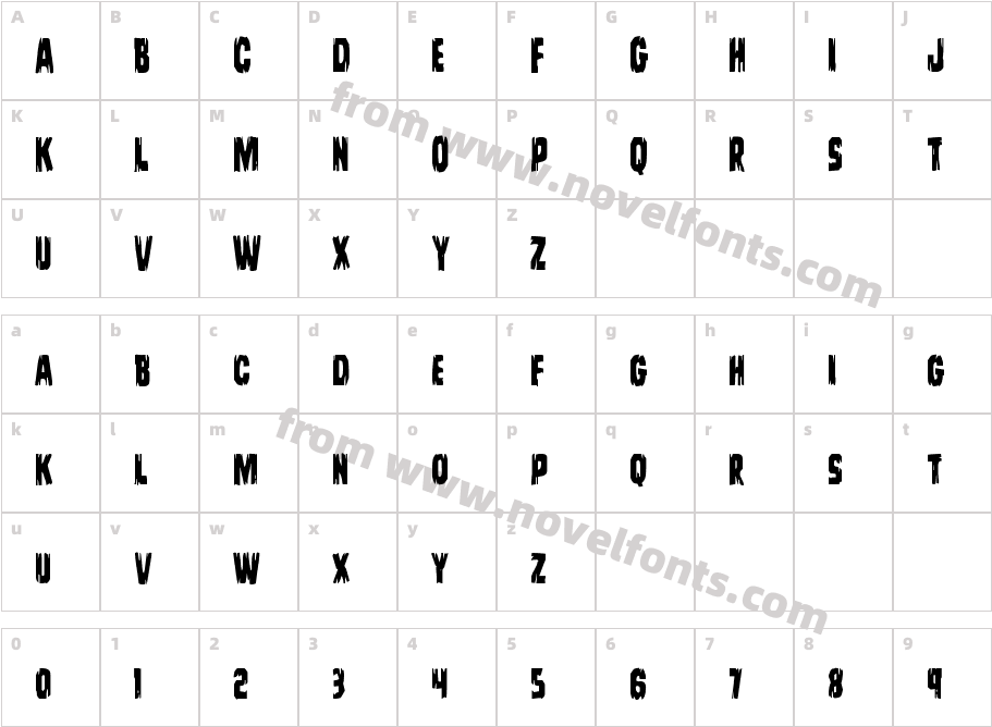 Leatherface CondensedCharacter Map