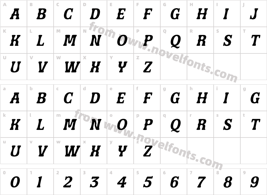 Boneous ObliqueCharacter Map
