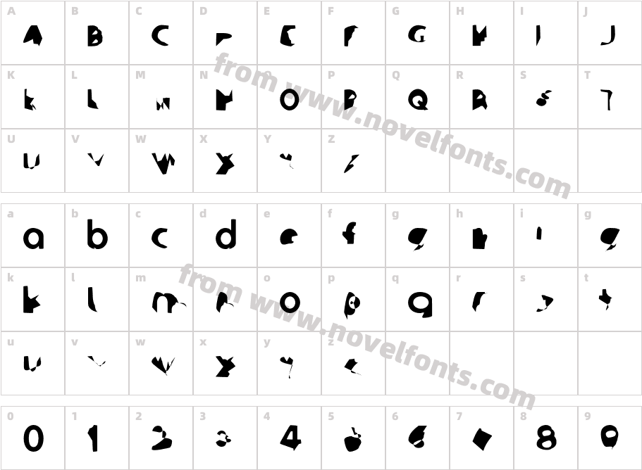 Ampere SmallCaps CondensedCharacter Map