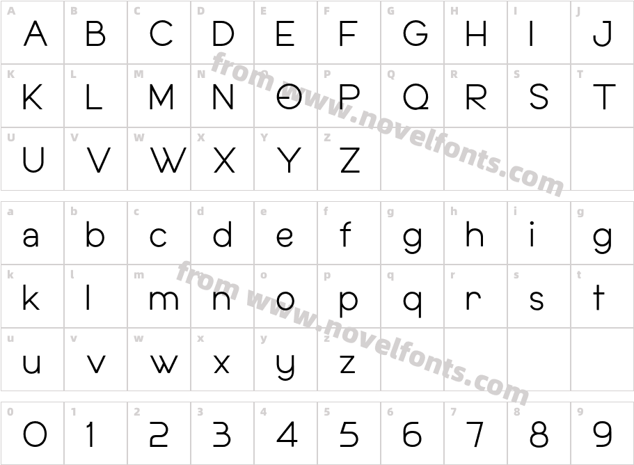 Bonwick Typeface LightCharacter Map