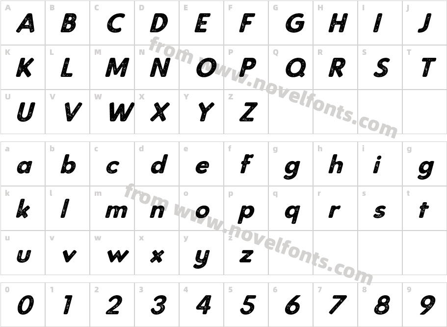 Bookman Press Sans S ItalicCharacter Map