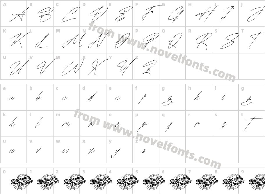 Borgastovy DEMO VERSION ItalicCharacter Map