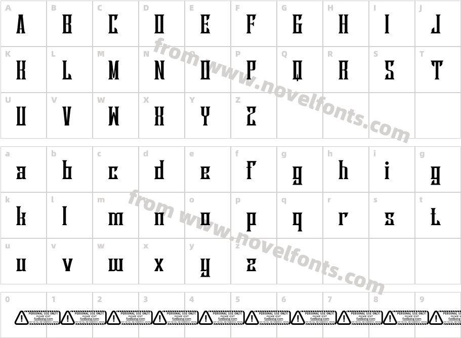 Borgentina PERSONAL USE ONLY!Character Map