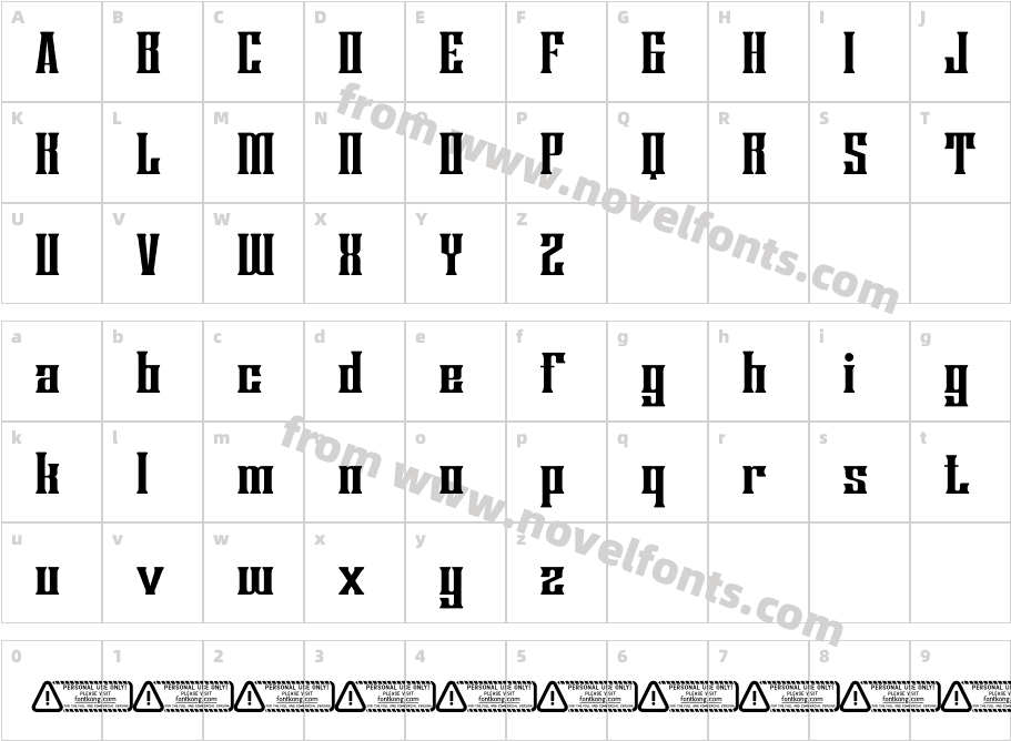 Borgona PERSONAL USE ONLY!Character Map