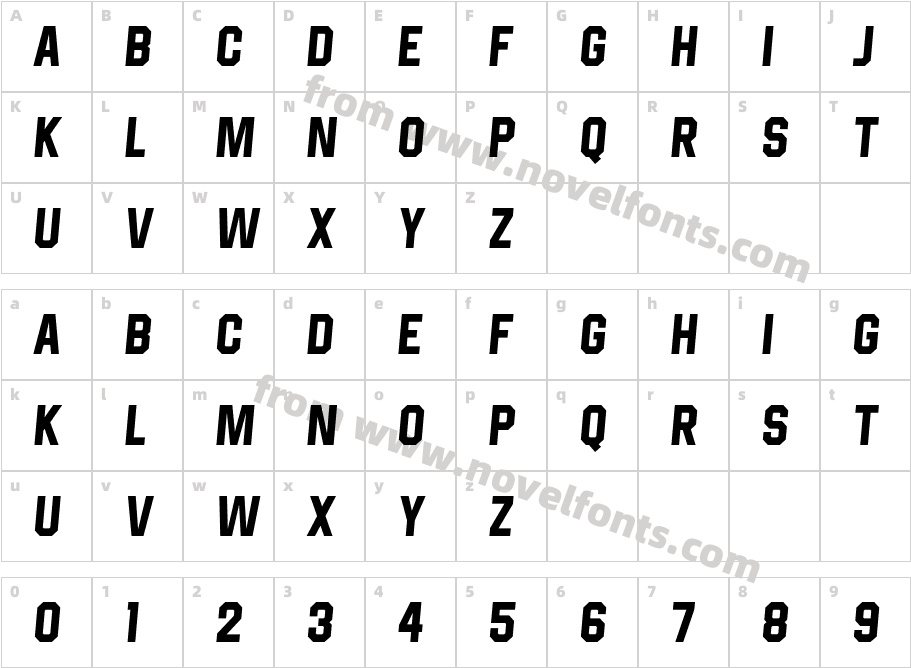 Born Strong Black ItalicCharacter Map