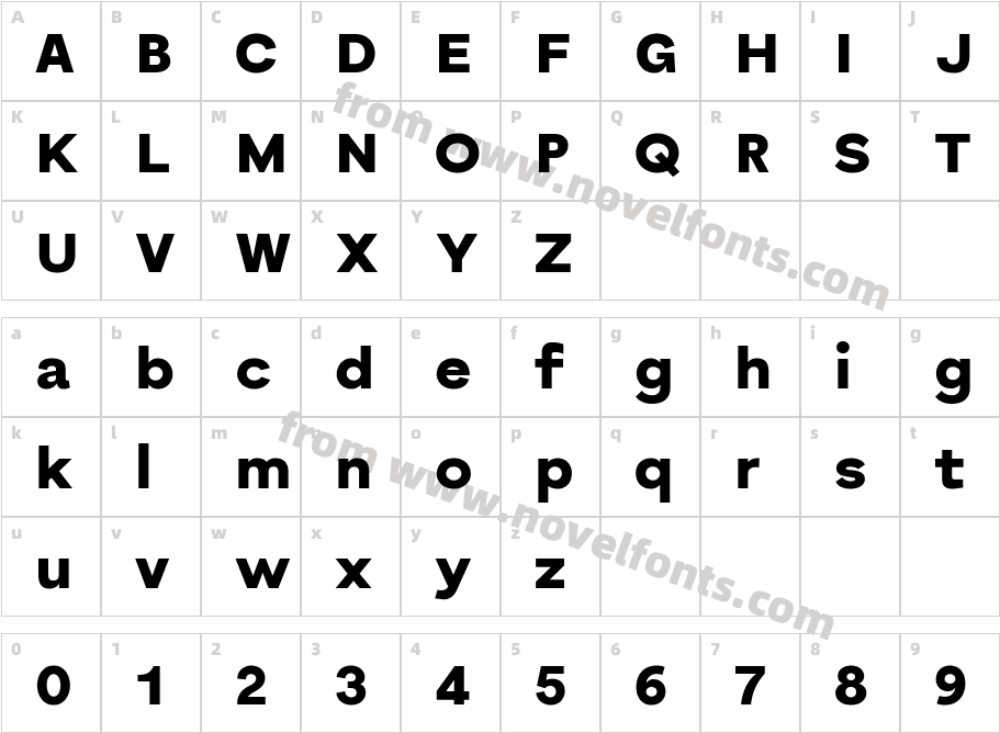 Bornia BlackCharacter Map