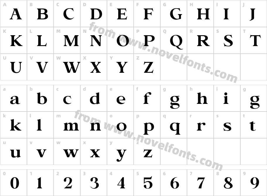 Bosca BoldCharacter Map