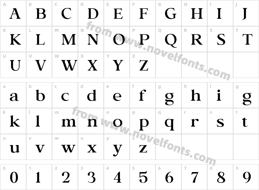 Bosca MediumCharacter Map