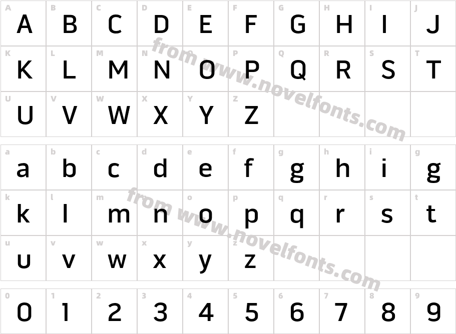 Bose Gothic MedCharacter Map