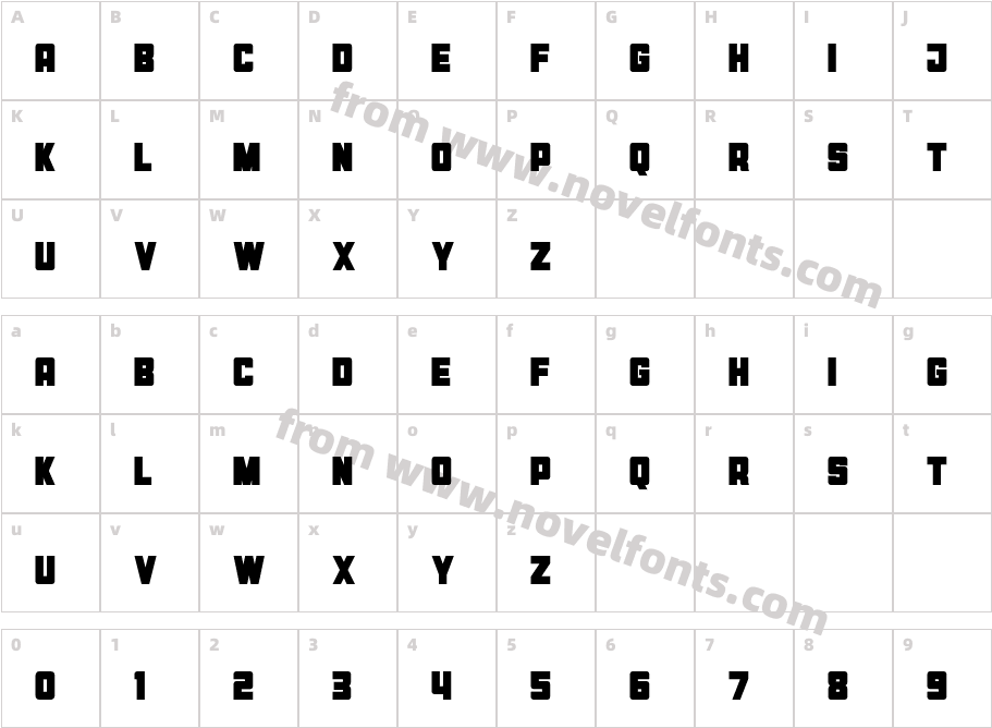 Bosmark RegularCharacter Map