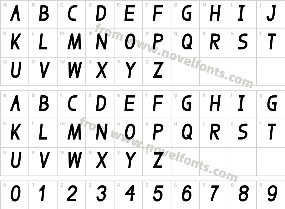 Bosque Slant BoldCharacter Map