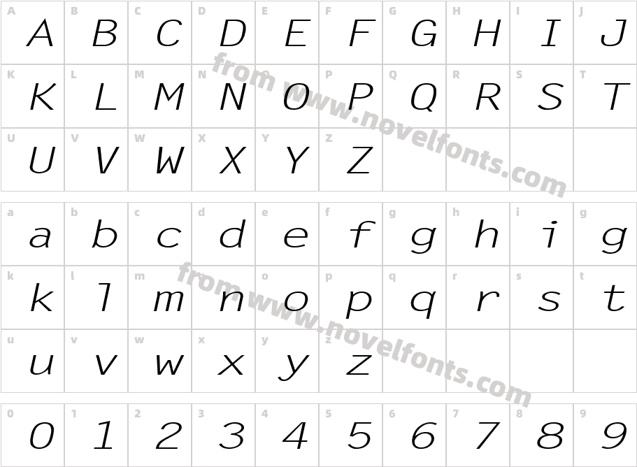 Lechter Extended ItalicCharacter Map