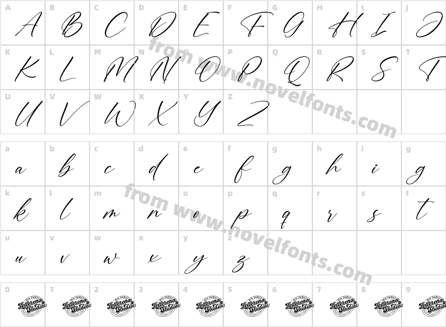 Bounty Amethysa Italic DEMO VER ItalicCharacter Map
