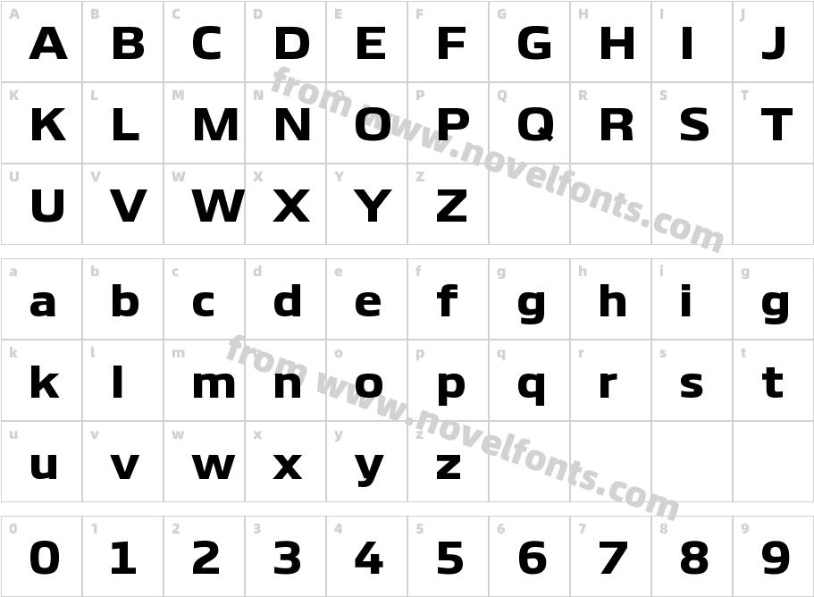 Boxley Extra BoldCharacter Map