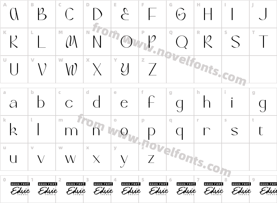 Bracella Demo RegularCharacter Map