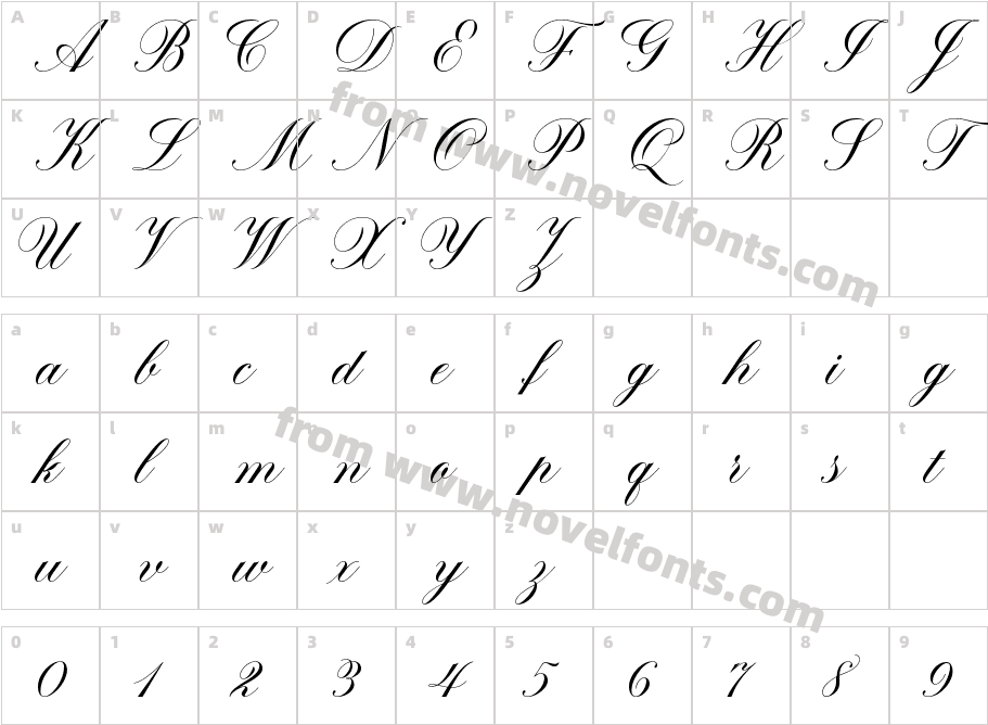 Brachetto RegularCharacter Map